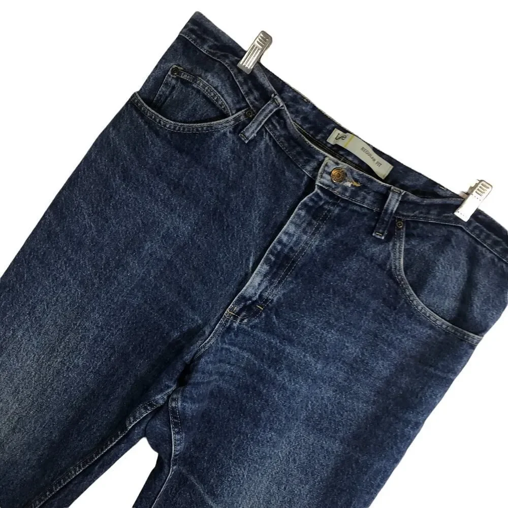 Lee Regular Fit Medium Wash Mens 5‎ Pocket Jeans SZ 38x32 Rise 11